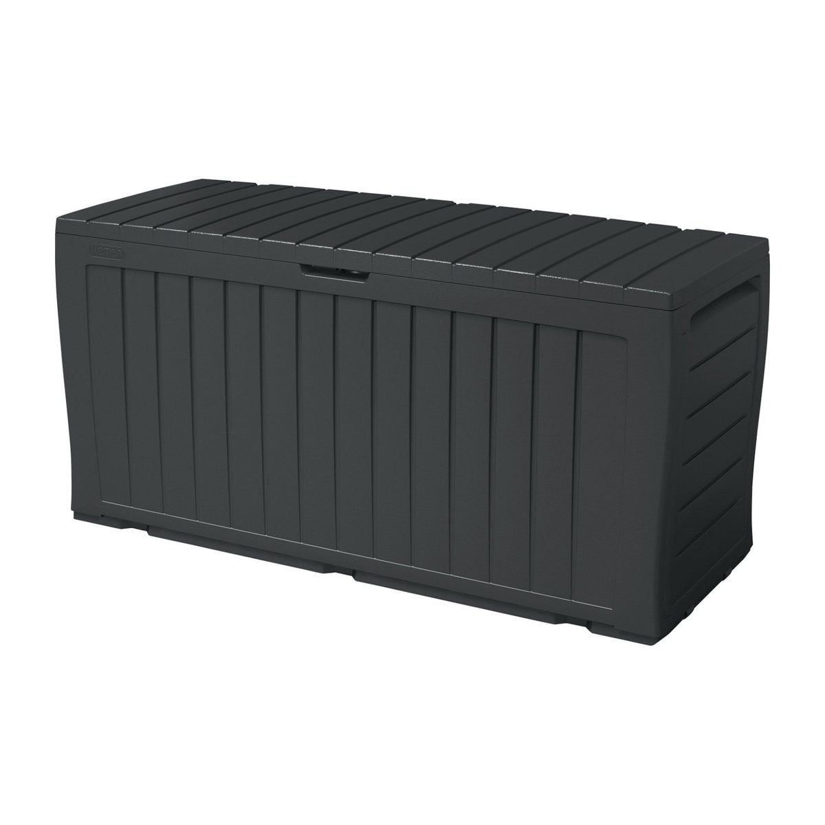 Keter Marvel Plus 270L Garden Storage Box Chest Waterproof Weather Resistant Wheels Handles Lockable Sturdy Graphite Dark Grey