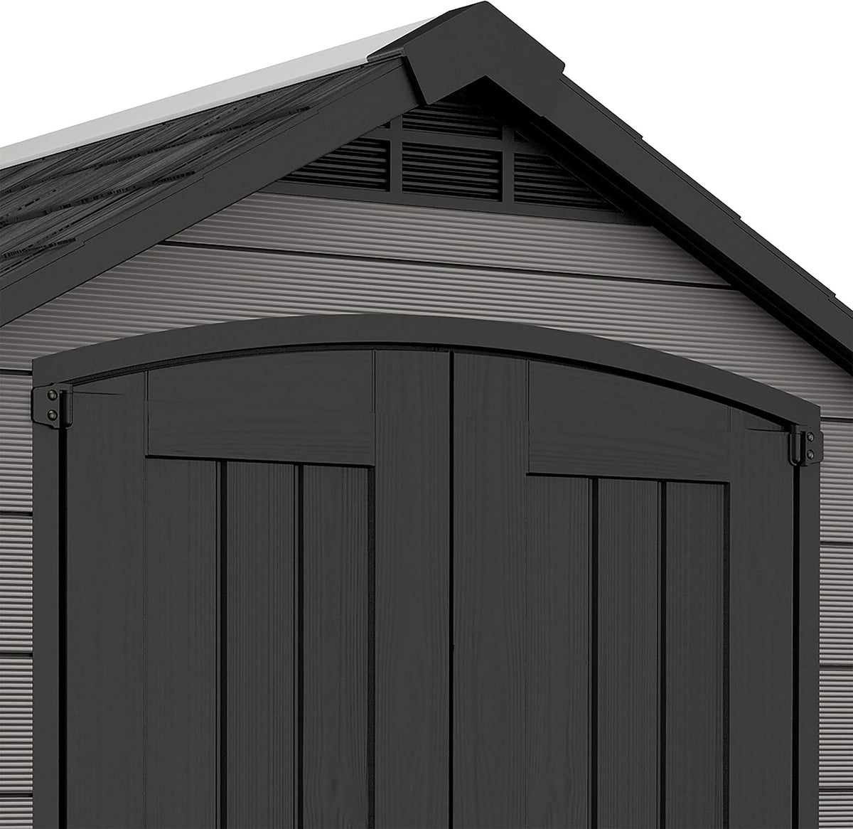 Keter Premier Apex Outdoor Garden Storage Shed, Grey, 7.5 x 7 ft