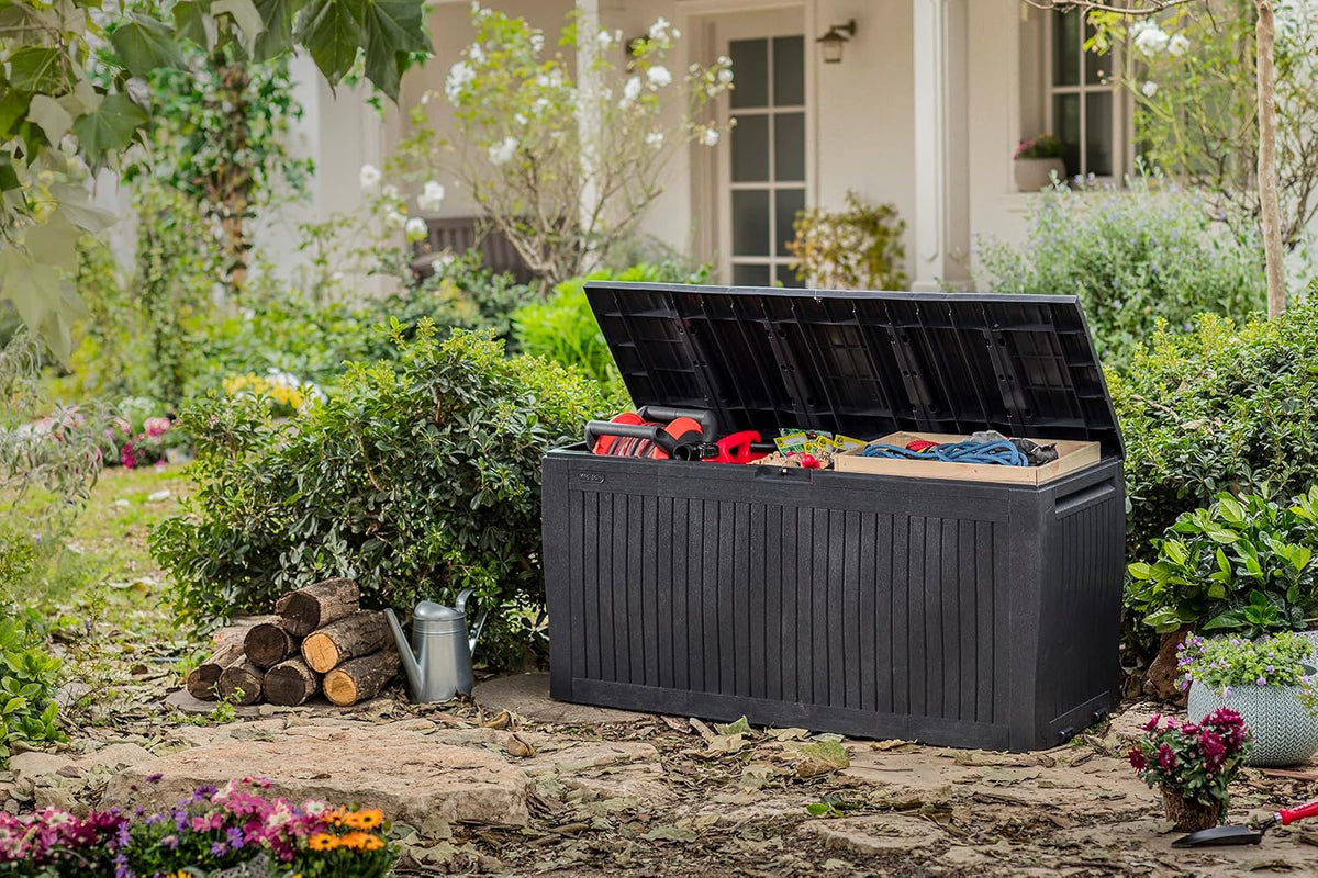 Keter Comfy Storage Box 270 L, Graphite Color, 116.7 x 54.6 x 8.6 cm