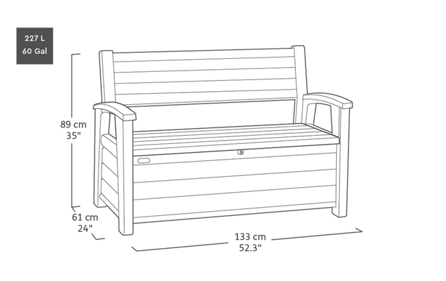 60G Storage Bench Signature Collection - Ashwood Brown